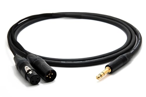enoaudio Mogami 2930 Insert Kabel | Neutrik Gold 6,3mm TRS klinke - XLR (in/out) | HiFi, 0,5 m von enoaudio