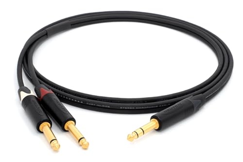 enoaudio Mogami 3106 Mikrofonkabel Stereo, HiFi Y-Audiokabel | Neutrik Gold 6,3mm TRS Klinke - Neutrik 6,3mm TS klinke, 0,5 m enoaudio Mogami 3106 Mikrofonkabel Stereo, HiFi Y-Audiokabel | Neutrik Gold 6,3mm TRS Klinke - Neutrik 6,3mm TS klinke, 0,5 m von enoaudio