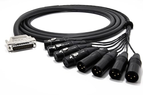 enoaudio Mogami 3162 8 Multicore Digital Kabel AES/EBU 110 Ohm Breakout | Gold D-Sub 25 - Neutrik XLR | HiFi, kompatibel mit Yamaha Pinout, 1,0 m von enoaudio