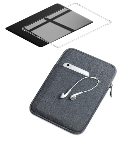 enoxboo Schutzhülle für Fire Max 11 Tablet (13. Generation, Version 2023), 1 Ultraweiche, Flexible Transparente TPU-Haut-Stoßfänger-Rückseite und 1 Hüllentasche, 11 Zoll von enoxboo