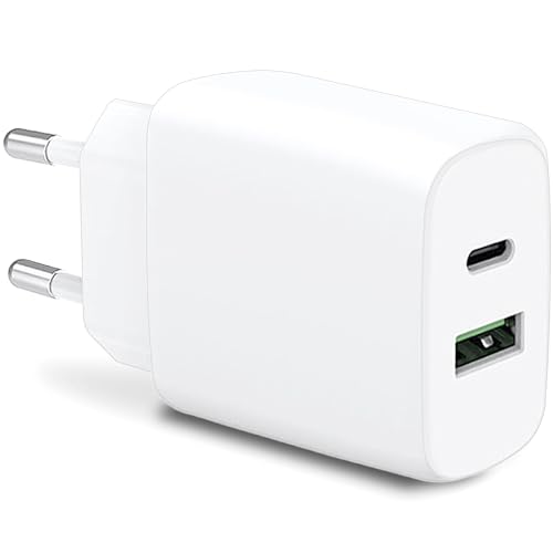 envircell 30W USB C Ladegerät, 2 Ports Schnellladegerät mit USB-C und USB-A, PD 3.0 Power Adapter USB Netzteil für iPhone 14 Pro Max 13 12 11 SE 2020 XS XR 8 7, Samsung, Handys von envircell