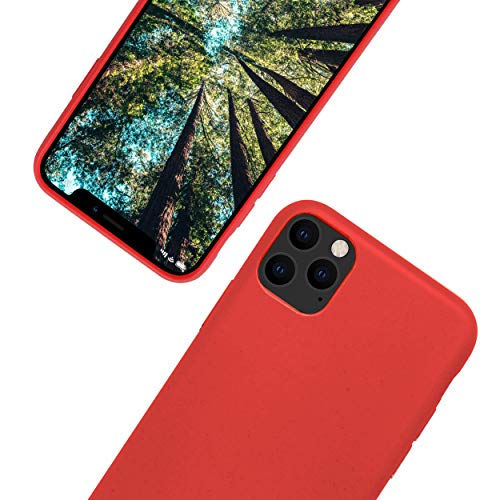 eplanita Bio Case iPhone 11/11 Pro Hülle, Biologisch abbaubar und Kompostierbar Pflanzenfaser und weiche TPU, Drop-Schutz-Abdeckung, Umweltfreundlich Null Müll (Rot, iPhone 11 Pro) von eplanita