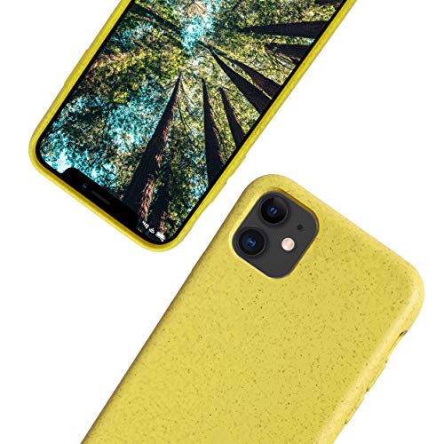 eplanita Bio Case iPhone 11 Hülle, Biologisch abbaubar und Kompostierbar Pflanzenfaser und weiche TPU, Drop-Schutz-Abdeckung, Umweltfreundlich Null Müll (Gelb, iPhone 11) von eplanita