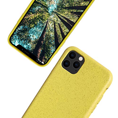 eplanita Bio Case iPhone 11 Pro Hülle, Biologisch abbaubar und Kompostierbar Pflanzenfaser und weiche TPU, Drop-Schutz-Abdeckung, Umweltfreundlich Null Müll (Gelb, iPhone 11 Pro) von eplanita