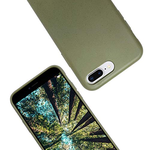 eplanita Bio Case iPhone 7 Plus und 8 Plus Hülle, Biologisch abbaubar und Kompostierbar Pflanzenfaser und weiche TPU, Drop-Schutz-Abdeckung, Umweltfreundlich Null Müll (Khaki, iPhone 7/8 Plus) von eplanita