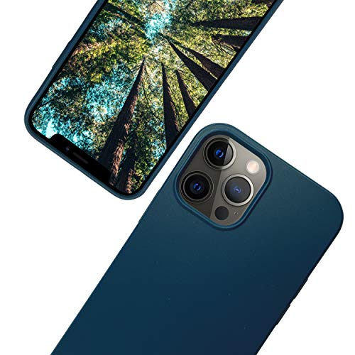 eplanita Bio iPhone 12 Mini Hülle, Biologisch abbaubar Pflanzenfaser und weiche TPU, Drop-Schutz-Abdeckung, Umweltfreundlich Null Müll (iPhone 12 Mini, Dunkelblau) von eplanita