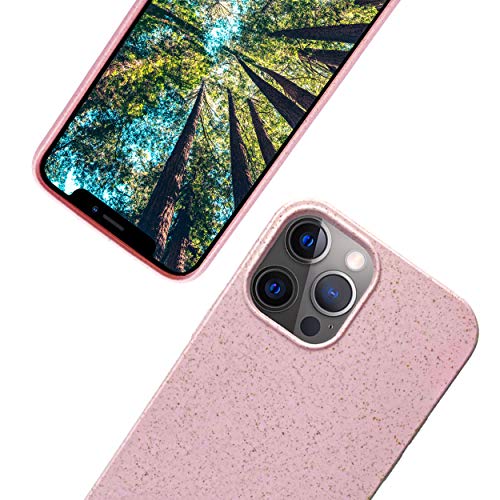 eplanita Bio iPhone 12 Mini Hülle, Biologisch abbaubar Pflanzenfaser und weiche TPU, Drop-Schutz-Abdeckung, Umweltfreundlich Null Müll (iPhone 12 Mini, Rosa) von eplanita