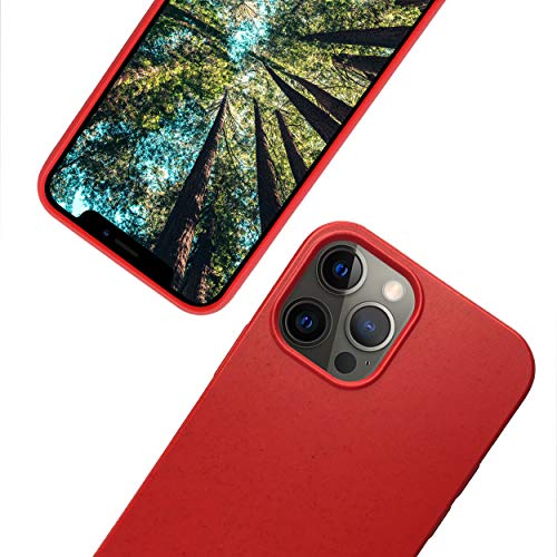 eplanita Bio iPhone 12 Pro Max Hülle, Biologisch abbaubar Pflanzenfaser und weiche TPU, Drop-Schutz-Abdeckung, Umweltfreundlich Null Müll (iPhone 12 Pro Max, Rot) von eplanita