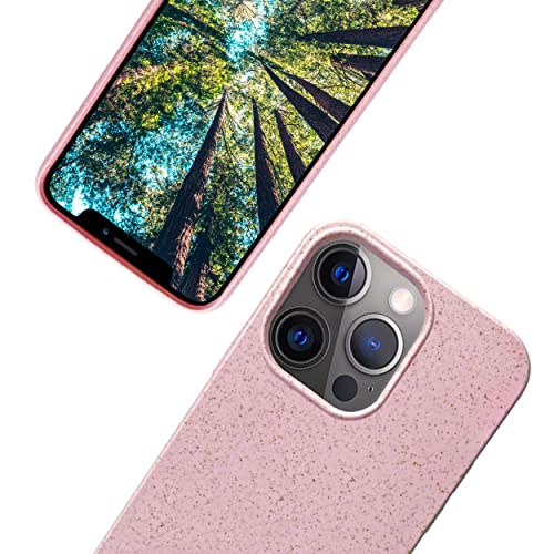 eplanita Bio iPhone 13 Hülle, Biologisch abbaubar Pflanzenfaser und weiche TPU, Drop-Schutz-Abdeckung, Umweltfreundlich Null Müll (iPhone 13 Pro, Rosa) von eplanita