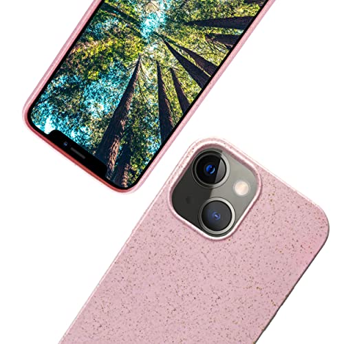 eplanita Bio iPhone 14 Hülle, Biologisch abbaubar Pflanzenfaser und weiche TPU, Drop-Schutz-Abdeckung, Umweltfreundlich Null Müll (iPhone 14, Rosa) von eplanita