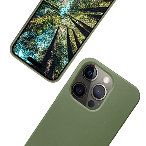 eplanita Bio iPhone 15 Pro Hülle, Biologisch abbaubar Pflanzenfaser und weiche TPU, Drop-Schutz-Abdeckung, Umweltfreundlich Null Müll (iPhone 15 Pro, Khaki) von eplanita