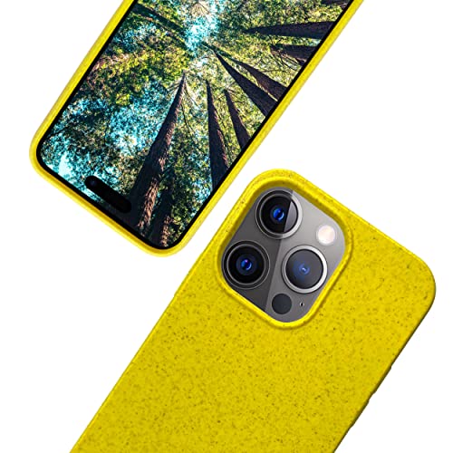 eplanita Bio iPhone 15 Pro Max Hülle, Biologisch abbaubar Pflanzenfaser und weiche TPU, Drop-Schutz-Abdeckung, Umweltfreundlich Null Müll (iPhone 15 Pro Max, Gelb) von eplanita