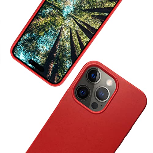 eplanita Bio iPhone 15 Pro Max Hülle, Biologisch abbaubar Pflanzenfaser und weiche TPU, Drop-Schutz-Abdeckung, Umweltfreundlich Null Müll (iPhone 15 Pro Max, Rot) von eplanita