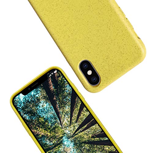 eplanita Eco iPhone X/XS/XS Max Hülle, Biologisch abbaubar und Kompostierbar, Pflanzenfaser und weiche TPU, Drop-Schutz-Abdeckung, Umweltfreundlich Null Müll (iPhone XS/X, Gelb) von eplanita