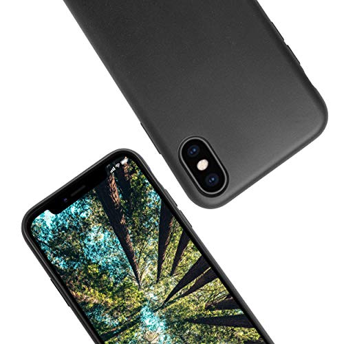 eplanita Eco iPhone XS Max Hülle, Biologisch Abbaubar Pflanzenfaser und weiche TPU, Drop-Schutz-Abdeckung, Umweltfreundlich Null Müll (iPhone XS Max, Schwarz) von eplanita