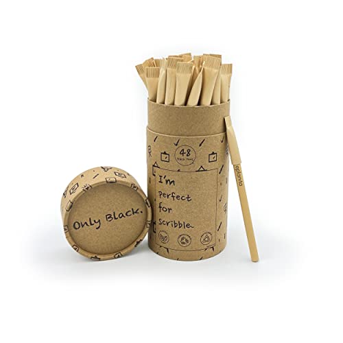 eplanita I’M PERFECT FOR SCRIBBLE – Bio Stifte (48er Pack) Kugelschreiber mit Schwarzer Tinte, Nachhaltige Schreibwaren, Für Büro oder Schule, Ein Gepflanzter Baum von eplanita