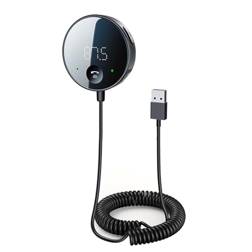 eppfun Auto FM Transmitter & Bluetooth Empfänger mit LED-Display, unterstützt Klinke 3,5mm Ausgang und microSD-Karte Musikwiedergabe von eppfun