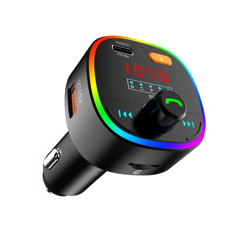 eppfun Bluetooth Adapter Auto, FM Transmitter Auto Bluetooth mit Autoradio, Freisprecheinrichtung, 5 EQ Modi, 2 USB Ports & Type-C, Unterstützt USB-Stick & TF Karte von eppfun