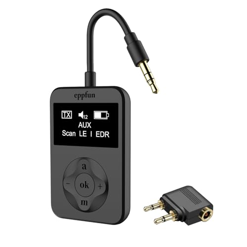 eppfun Bluetooth 5.4 Adapter für Auto/TV/Flugzeug, LE Audio APTX-Lossless Adaptive Sender, Audio Transmitter mit Klinke 3,5mm, für Audio zu Kopfhörer Lautsprecher eppfun Bluetooth 5.4 Adapter für Auto/TV/Flugzeug, LE Audio APTX-Lossless Adaptive Sender, Audio Transmitter mit Klinke 3,5mm, für Audio zu Kopfhörer Lautsprecher von eppfun