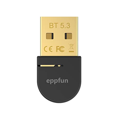 eppfun USB Bluetooth 5.3 Adapter Dongle für PC Laptop Desktop Computer, Bluetooth Audio Transmitter, für Maus, Tastatur, Kopfhörer, unterstützt Windows 11/10/8.1, Plug & Play von eppfun