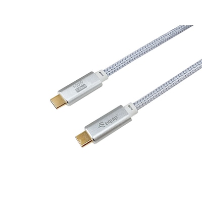 EQUIP 128358 USB 3.2 Gen 2 C-auf-C-Kabel 2,0m PD100W 4K/60Hz 10Gbps, Weiß von equip