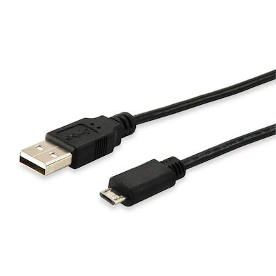 EQUIP 128523 USB 2.0 A auf Micro-B Kabel, 1.8m , M/M, Schwarz von equip