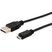 EQUIP 128523 USB 2.0 A auf Micro-B Kabel, 1.8m , M/M, Schwarz von equip