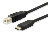 Equip USB Kabel 2.0 C-B St/St 1.00m schwarz Polybeutel von equip