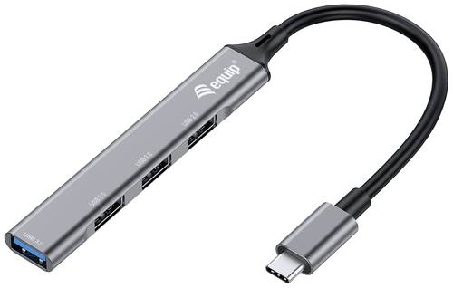 Equip 128961 4 Port USB-C® (USB 3.2 Gen 2) Multiport Hub Schwarz, Grau von equip