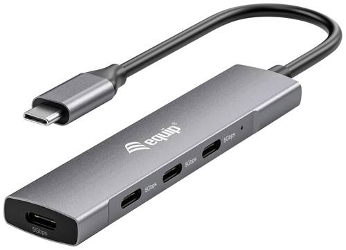 Equip 128963 4 Port USB-C® (USB 3.2 Gen 2) Multiport Hub Schwarz, Silber von equip