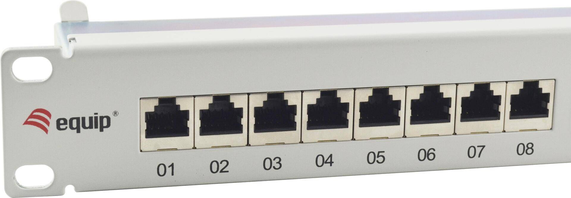 Equip 24-Port Cat.6A Geschirmtes Patch Panel - Hellgrau - 10/100/1000Base-T(X) - Gigabit Ethernet - 1000 Mbit/s - RJ-45 - Cat6a - Grau (326525) von equip