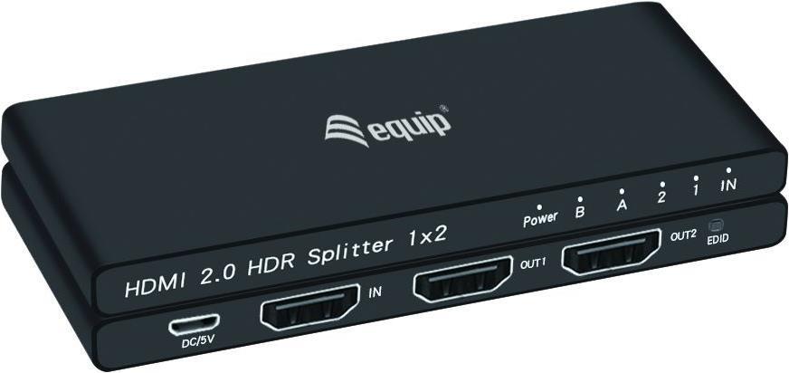 Equip 332716 - HDMI - 2x HDMI - 3840 x 2160 Pixel - Schwarz - Aluminium - 4K Ultra HD (332716) von equip