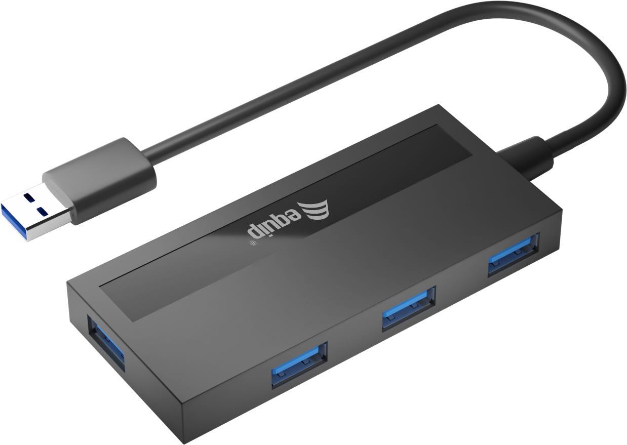 Equip 4-Port-USB 3.0-Hub und Adapter für USB-C - USB 3.2 Gen 1 (3.1 Gen 1) Type-A - USB 3.2 Gen 1 (3.1 Gen 1) Type-A - 5000 Mbit/s - Schwarz - China - CE - RoHS (128956) von equip