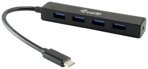 Equip 4 Port USB-C® (USB 3.2 Gen 2) Multiport Hub Schwarz von equip