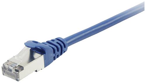 Equip 605533 RJ45 Netzwerkkabel, Patchkabel CAT 6 S/FTP 0.25m Blau vergoldete Steckkontakte von equip