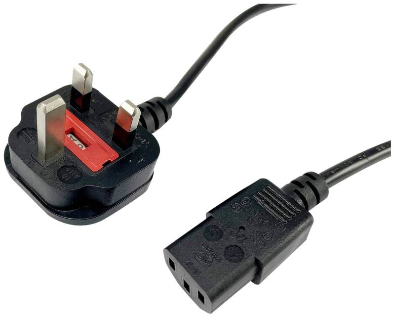 Equip IEC-Stromkabel UK-BS1363 -> C13  2m St/Bu schwarz von equip