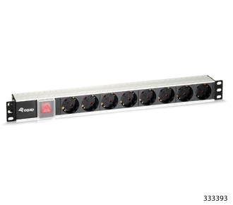Equip Steckdosenleiste 19(1HE)8fach Schukon. 1.8m Alu Sch von equip