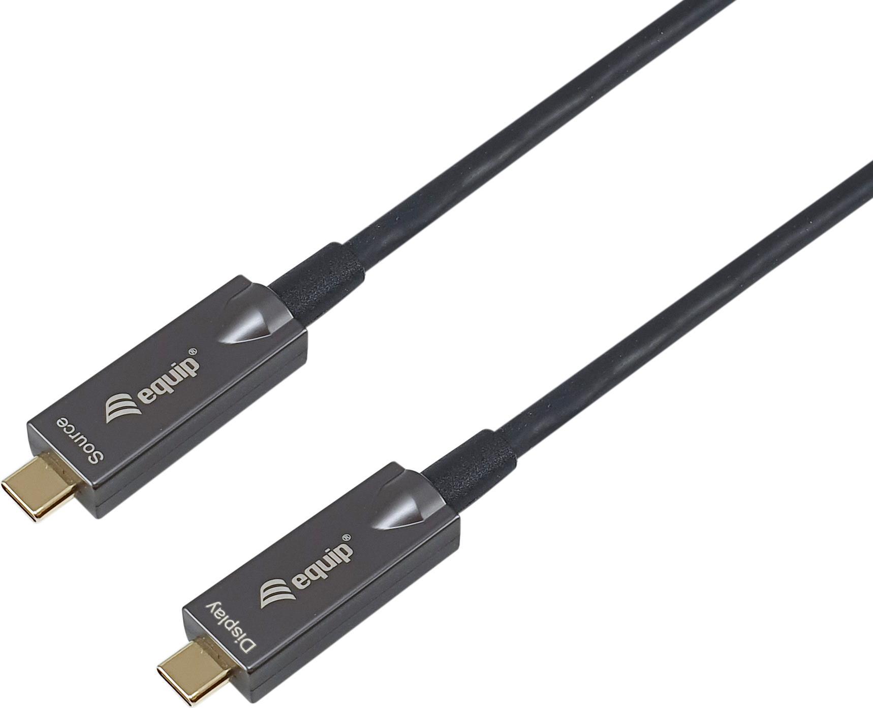 Equip USB-C Aktives optisches Kabel - M/M - 5.0m - PD 60W - 4K/60Hz - 10Gbps - Video+Data+PD (119461) von equip