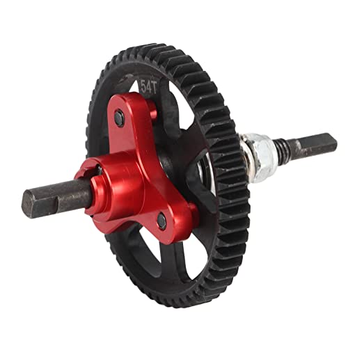 Differentialschuhkupplung, 54T -Stahlsporngetriebe Differential Zahnstiftkupplungsbaugruppe Austausch für Traxxassklash 4x4 1/10 RC -Auto -Upgrade Teil (Rot) von equlup