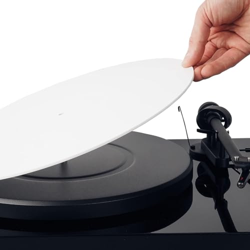 Plattenteller Slipmat, 300 x 3 mm Anti -statische Acryl -Plattenplatte Slipmat Turntable Mat Audiophile Padersatz für 12 -Zoll -Plattenspieler (Weiß) von equlup