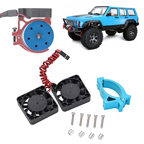 RC -Motorkühllüfterset, 40x40 mm Aluminiumlegierung RC -Kühlheiger mit Halter für 4068 4268 4274 4275 und andere Motoren mit einem Durchmesser von 42 mm / 1,7 Zoll (Blau) von equlup