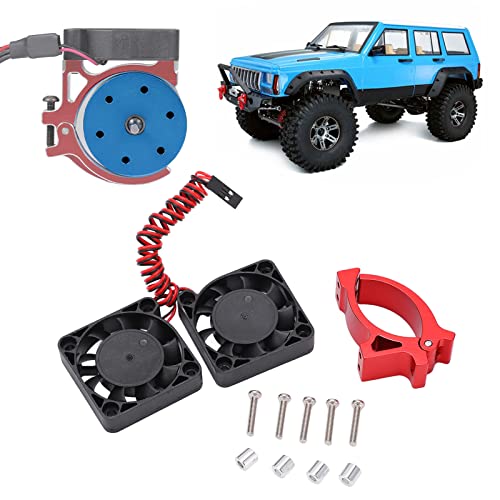 RC -Motorkühllüfterset, 40x40 mm Aluminiumlegierung RC -Kühlheiger mit Halter für 4068 4268 4274 4275 und andere Motoren mit einem Durchmesser von 42 mm / 1,7 Zoll (Rot) von equlup