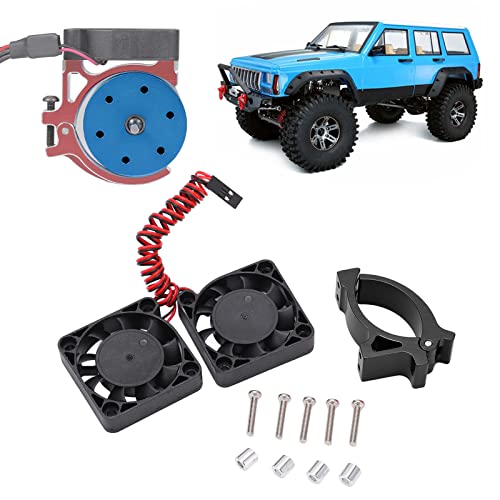 RC -Motorkühllüfterset, 40x40 mm Aluminiumlegierung RC -Kühlheiger mit Halter für 4068 4268 4274 4275 und andere Motoren mit einem Durchmesser von 42 mm / 1,7 Zoll (Schwarz) von equlup