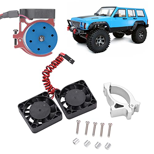 RC -Motorkühllüfterset, 40x40 mm Aluminiumlegierung RC -Kühlheiger mit Halter für 4068 4268 4274 4275 und andere Motoren mit einem Durchmesser von 42 mm / 1,7 Zoll (Silber) von equlup