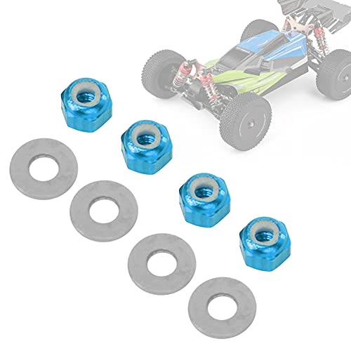 RC Rad mutter, 4 Stück 1 Satz Rad hex Lock Nuss 5 mm 0,2 in Aluminium verbesserte Ersatzteile für 1/14 144001 RC Auto (Blue A949-49r) von equlup
