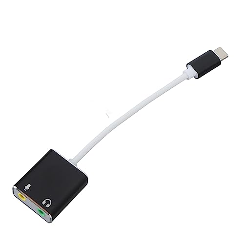 Typ C External Sound Card, 7.1 -Kanal -Mikrofonadapter -Stereo -Soundkarte USB C bis 3,5 mm Kopfhörer -Audio -Buchse -Adapter für PC -Laptop von equlup