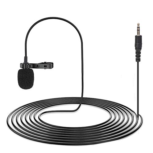 equlup Reversmikrofon, 3,5 mm Mikrofonkondensator Clip-On-Kragen Mikrofon Tragbarer Sprachverstärker für das Interview mit Mobiltelefon-Laptop-Konferenz von equlup