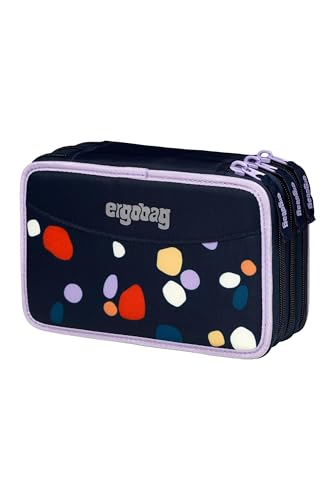 ergobag Maxi Mäppchen Set 40-Teilig, Lyra Bunt- und Filzstifte, Kleingeld Fach, Lineal, Schere Bärnsteinhöhle - Dunkelblau von ergobag