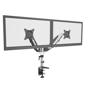 ergoleben Monitor-Halterung GS220TK EL0003 weiß, schwarz, silber für 2 Monitore, Tischklemme von ergoleben