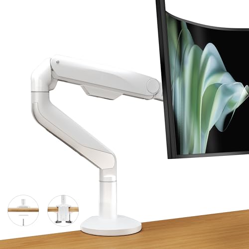 Ergounion Einzel-Monitorhalterung für 17-49 Zoll Bildschirme, Voll Verstellbarer Monitorarm Schreibtischhalterung, Ultrabreiter Monitorständer, bis 15 kg, Weiß Ergounion Einzel-Monitorhalterung für 17-49 Zoll Bildschirme, Voll Verstellbarer Monitorarm Schreibtischhalterung, Ultrabreiter Monitorständer, bis 15 kg, Weiß von ergounion